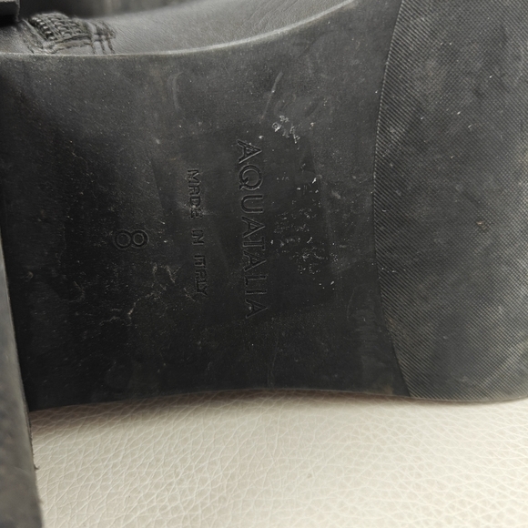 Aquatalia Jessa Black Leather Riding Boot Black Leather Stretch  Boot Size 8 - Picture 12 of 13